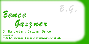 bence gaszner business card